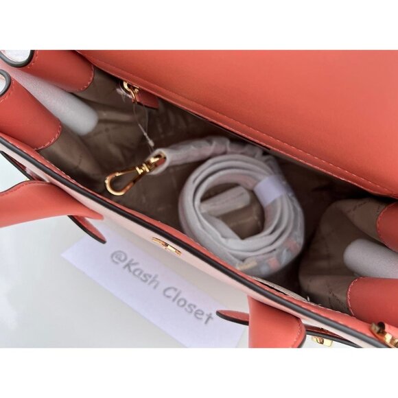 Michael Kors carmen satchel medium purse color block belted saffiano leather - Picture 9 of 10